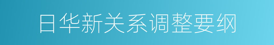 日华新关系调整要纲的同义词