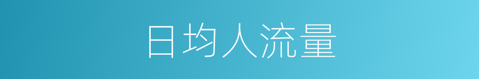 日均人流量的同义词