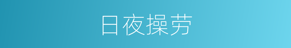 日夜操劳的同义词