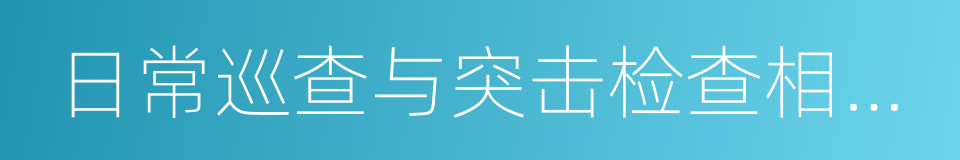 日常巡查与突击检查相结合的同义词