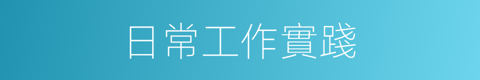 日常工作實踐的同義詞