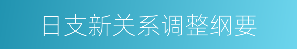 日支新关系调整纲要的同义词