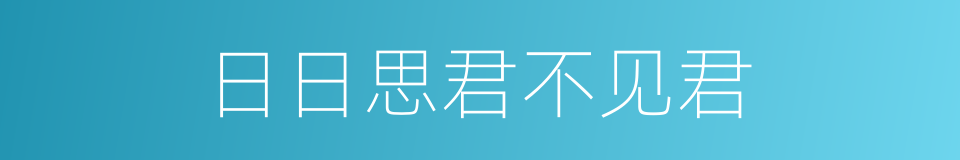 日日思君不见君的同义词