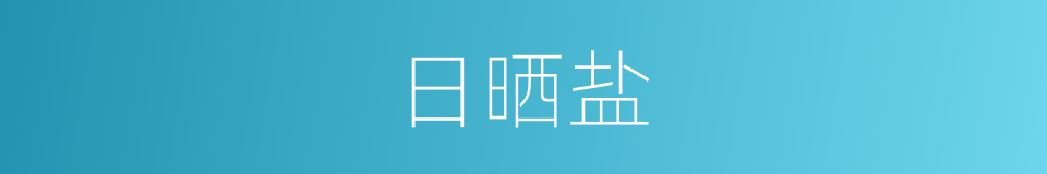 日晒盐的同义词