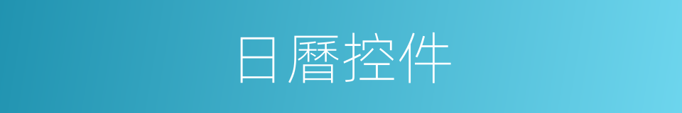 日曆控件的同義詞
