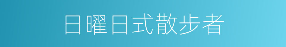 日曜日式散步者的同义词