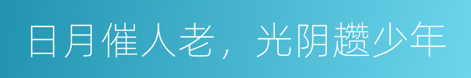 日月催人老，光阴趱少年的同义词