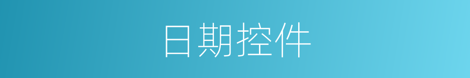 日期控件的同义词