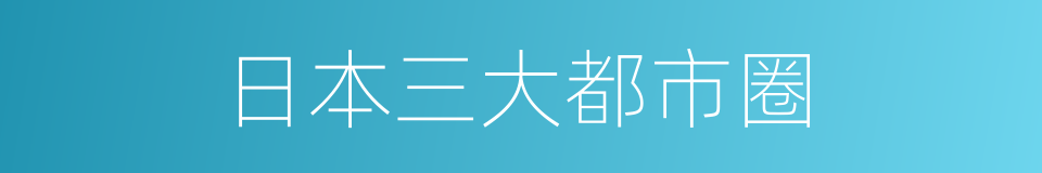 日本三大都市圈的同义词