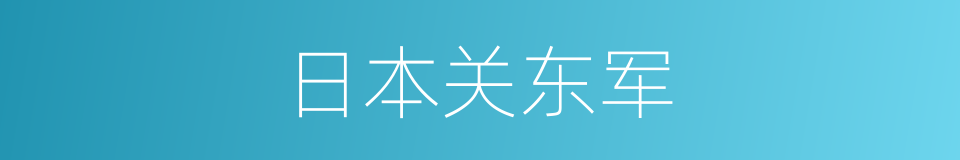 日本关东军的同义词