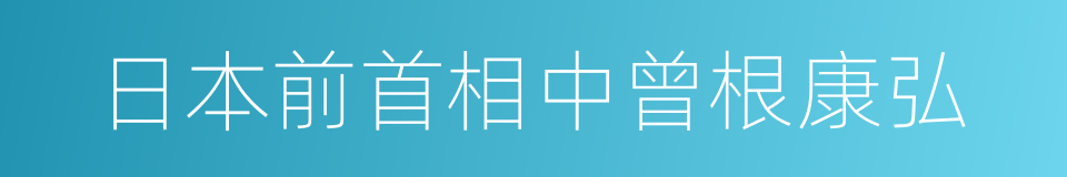 日本前首相中曾根康弘的同义词