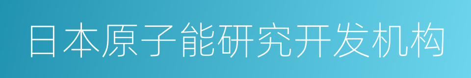 日本原子能研究开发机构的同义词