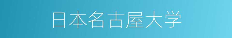 日本名古屋大学的同义词