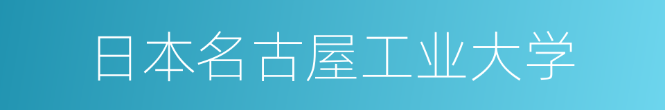 日本名古屋工业大学的同义词