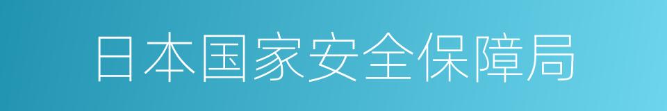 日本国家安全保障局的同义词