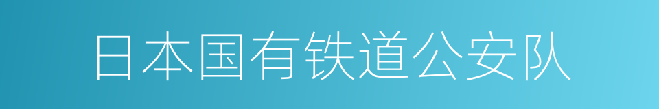 日本国有铁道公安队的同义词