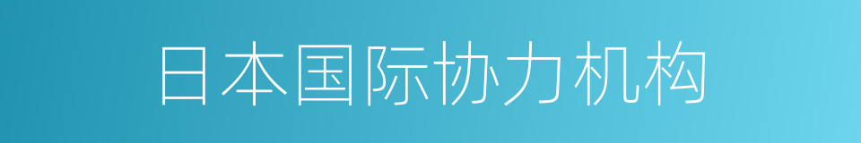 日本国际协力机构的同义词