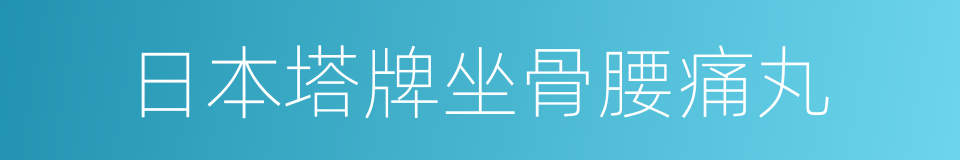 日本塔牌坐骨腰痛丸的同义词