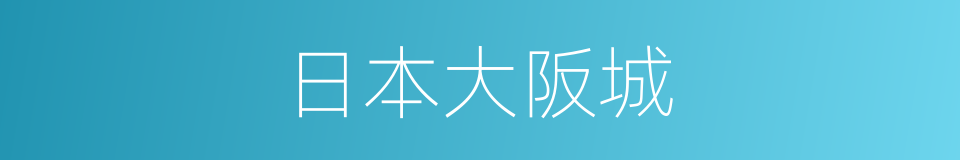 日本大阪城的同義詞