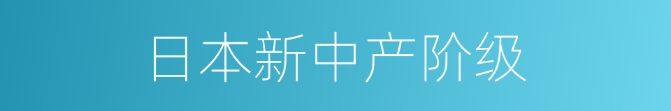 日本新中产阶级的同义词