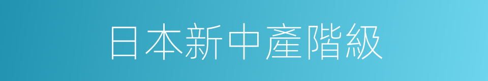 日本新中產階級的同義詞