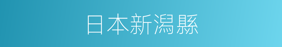 日本新潟縣的同義詞