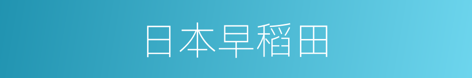 日本早稻田的同义词