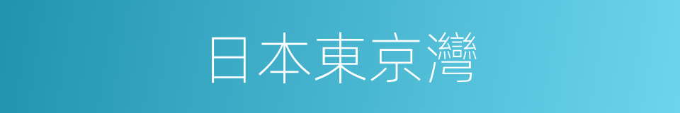 日本東京灣的同義詞