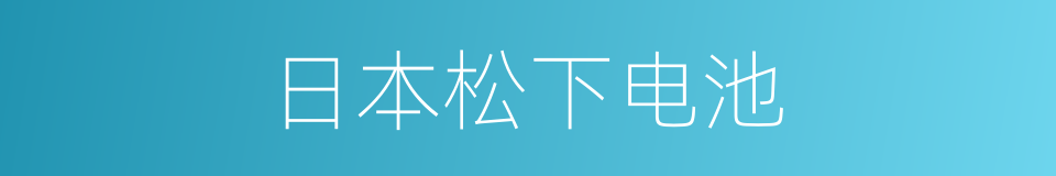 日本松下电池的同义词