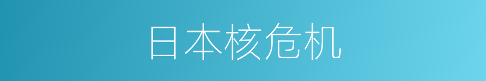 日本核危机的同义词