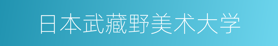 日本武藏野美术大学的同义词