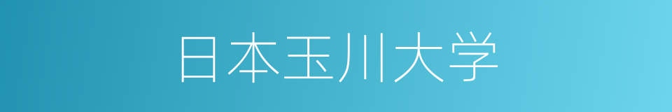 日本玉川大学的同义词