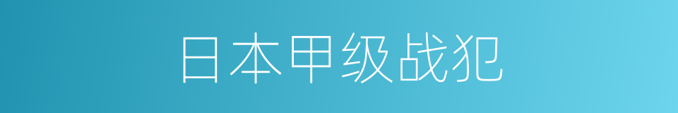 日本甲级战犯的同义词