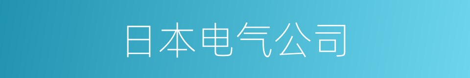 日本电气公司的意思