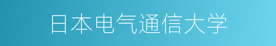 日本电气通信大学的同义词