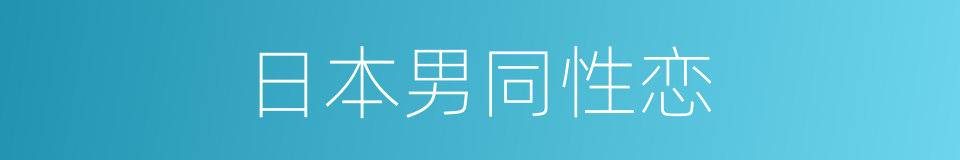 日本男同性恋的同义词