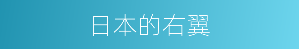 日本的右翼的同义词