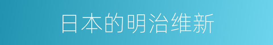 日本的明治维新的同义词