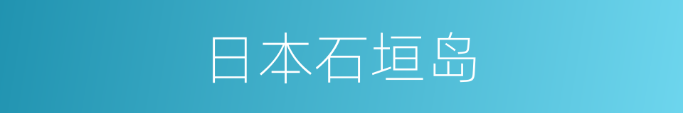 日本石垣岛的同义词