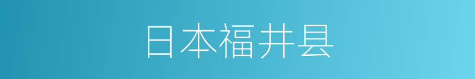 日本福井县的同义词