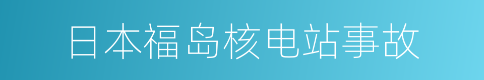 日本福岛核电站事故的同义词