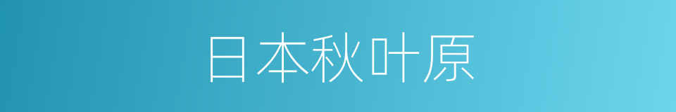 日本秋叶原的同义词