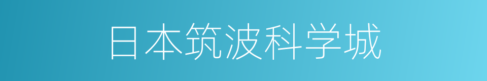 日本筑波科学城的同义词