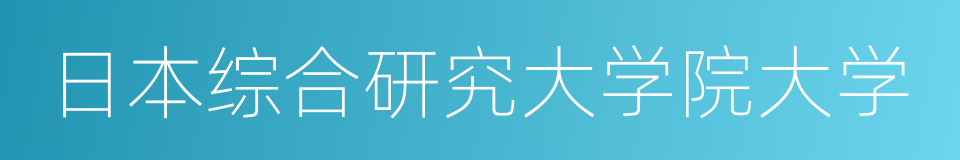 日本综合研究大学院大学的同义词