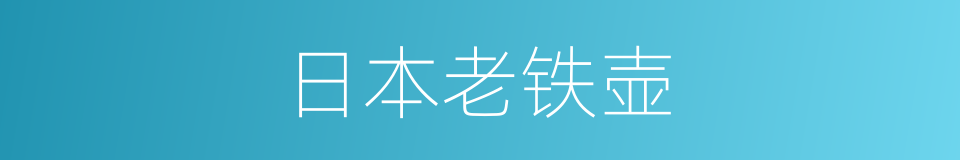 日本老铁壶的同义词