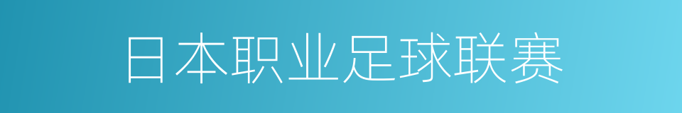 日本职业足球联赛的同义词