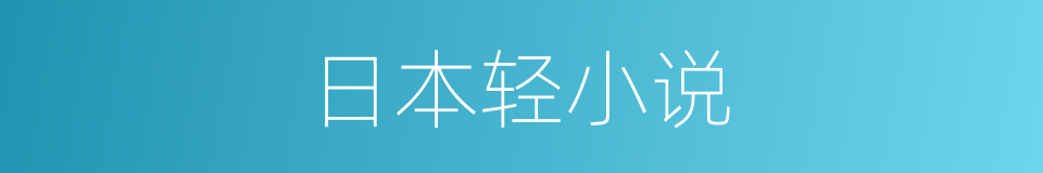 日本轻小说的同义词