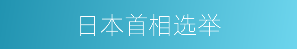 日本首相选举的同义词