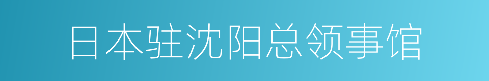 日本驻沈阳总领事馆的同义词