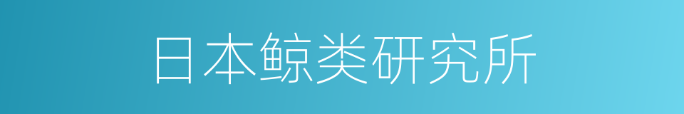 日本鲸类研究所的同义词